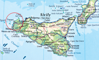 Map of Sicily.