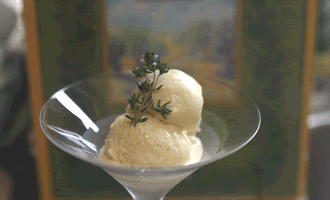 Honey & Thyme Ice Cream with Extra Virgin Olive